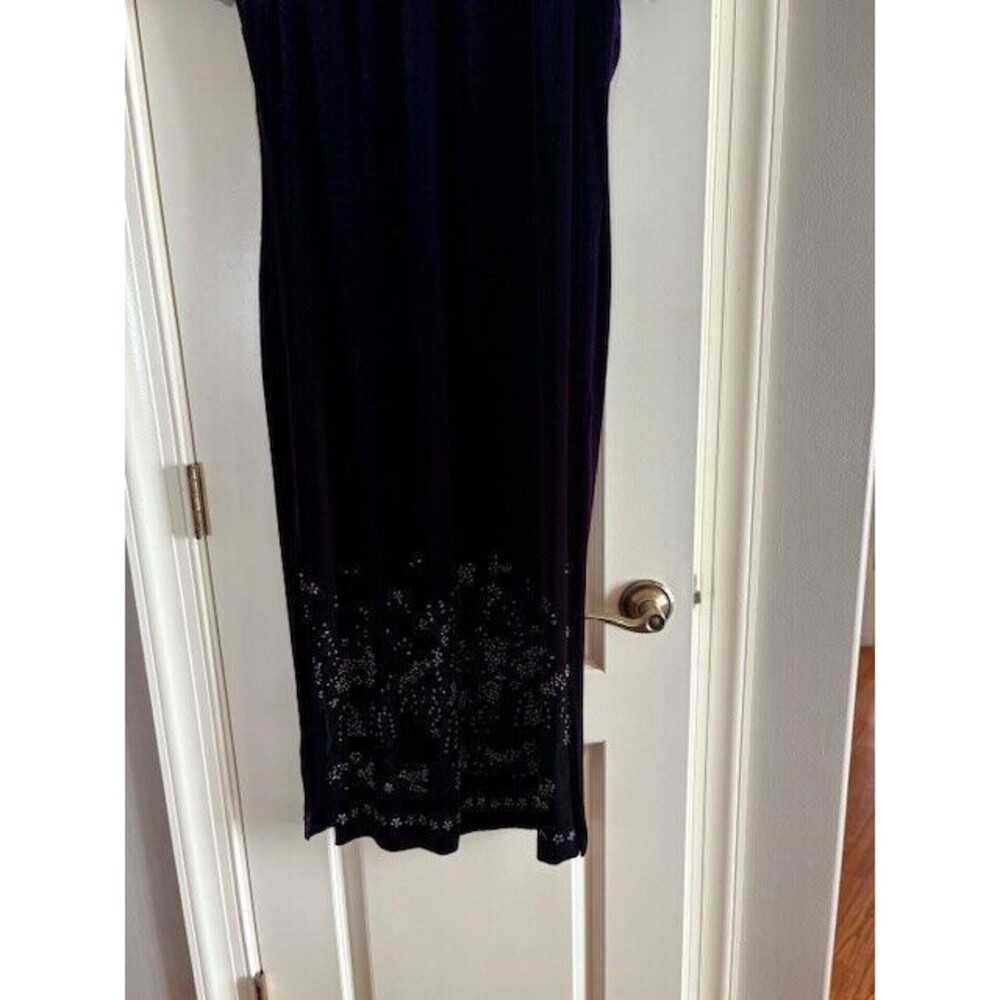 Vintage 90s Nina Piccalino Purple Velvet Maxi Gown Size 12 - Picture 13 of 16